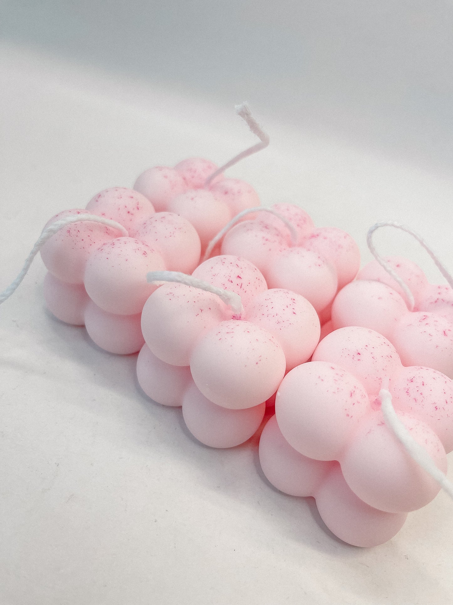 Bubble Kaars Roze met spikkels (klein)