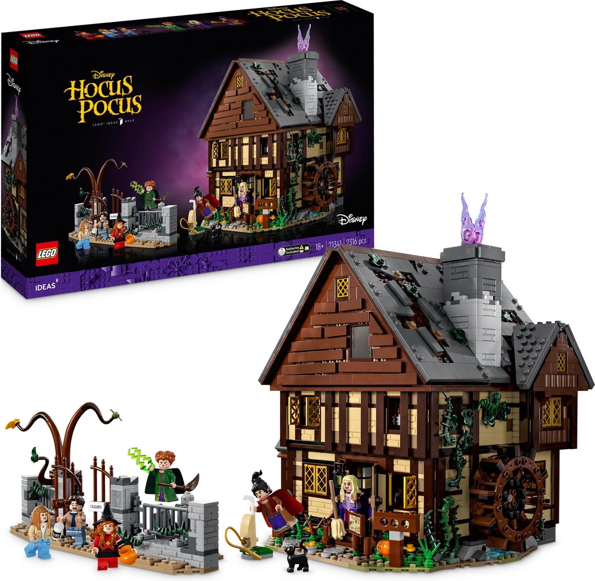 LEGO Ideas 21341 - Disney Hocus Pocus: het huisje van de Sanderson-zussen