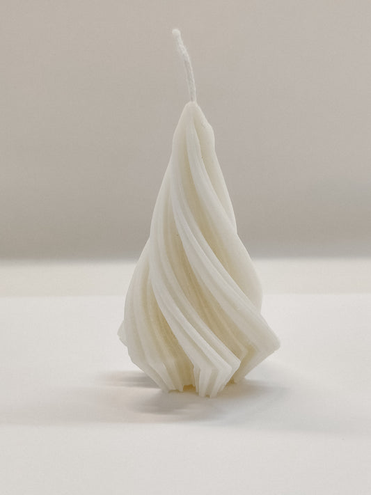 Swirly christmas tree S kaars