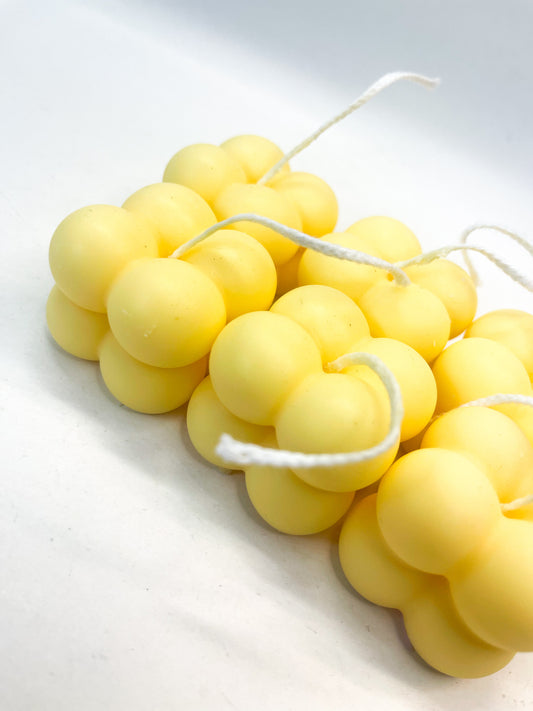 Bubble Kaars Donker Pastel Geel (klein)