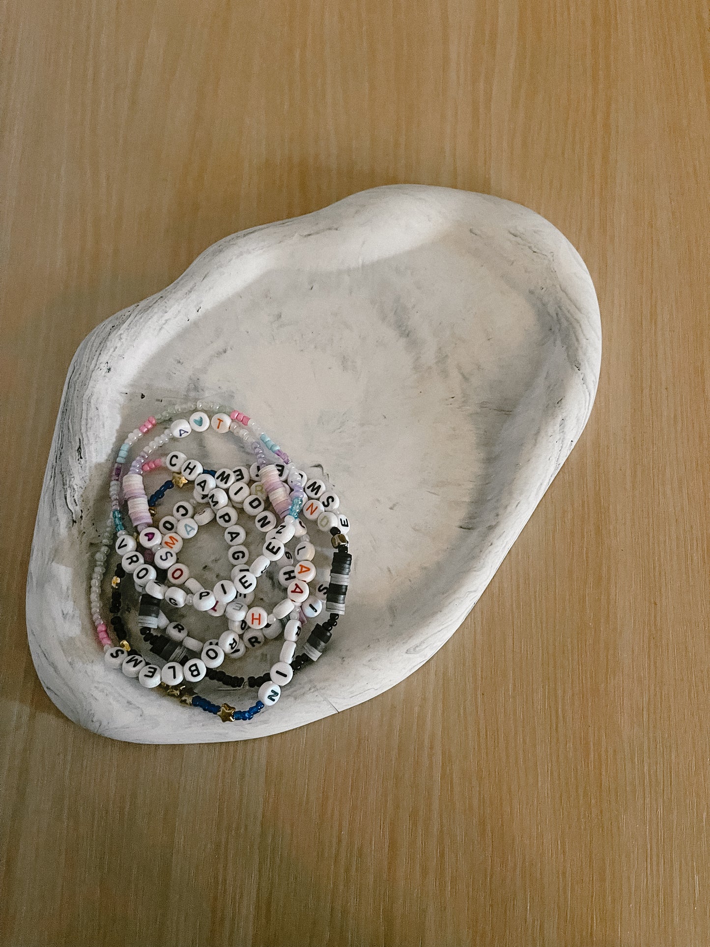 Trinket dish 'Curves' gemarmerd