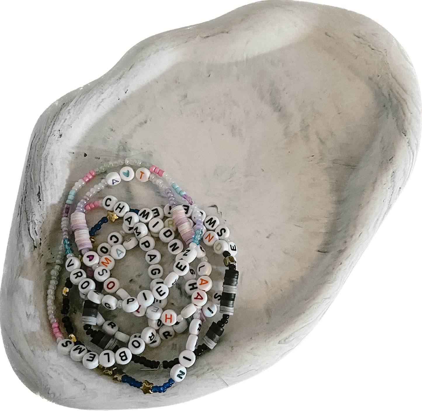 Trinket dish 'Curves' gemarmerd