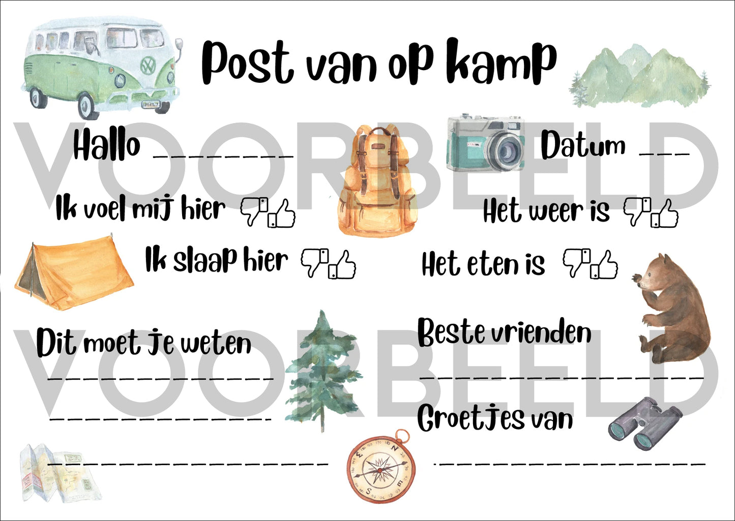 Kampkaartjes 'Into the wild'