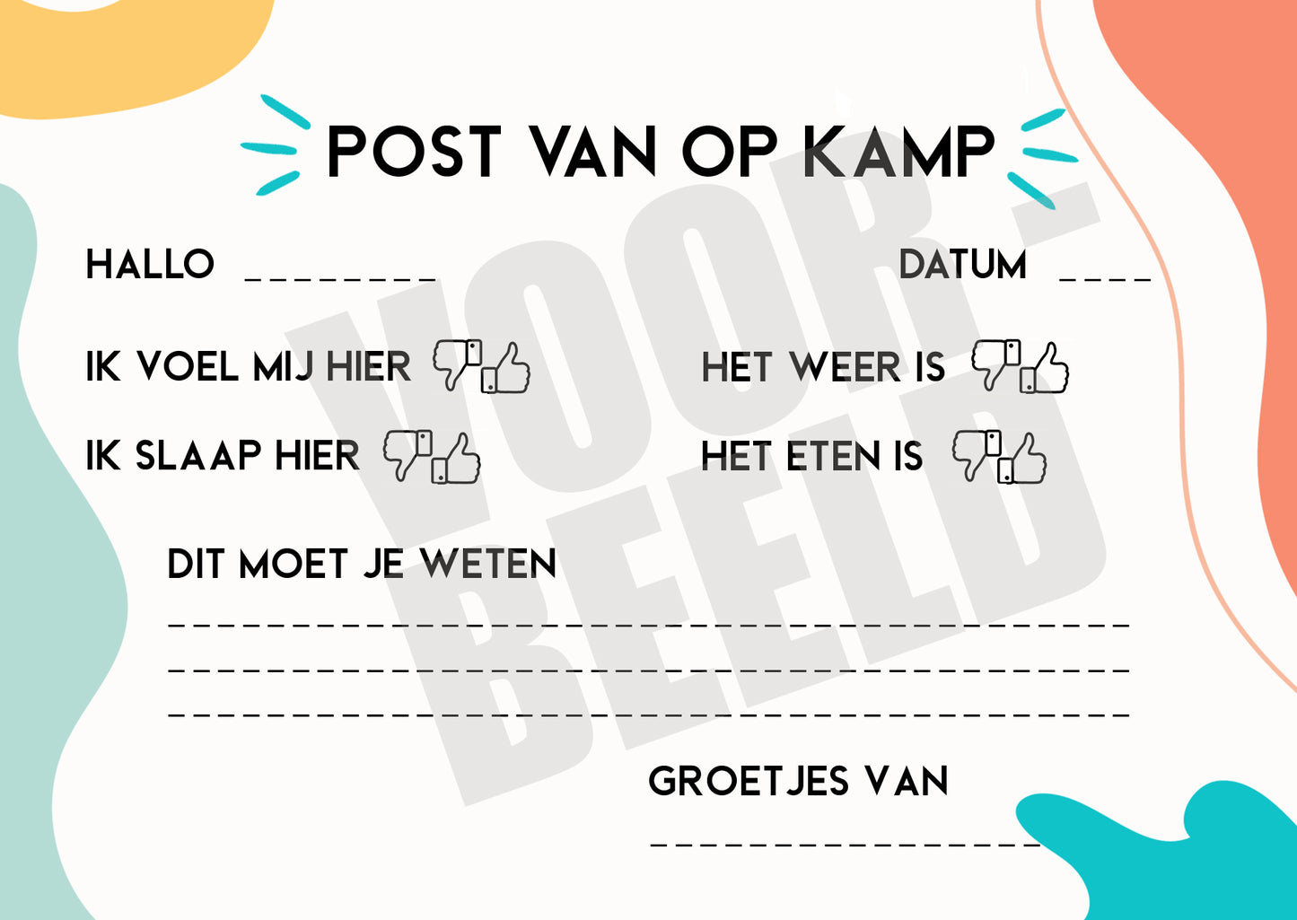 Kampkaartjes 'Retro Swirls'