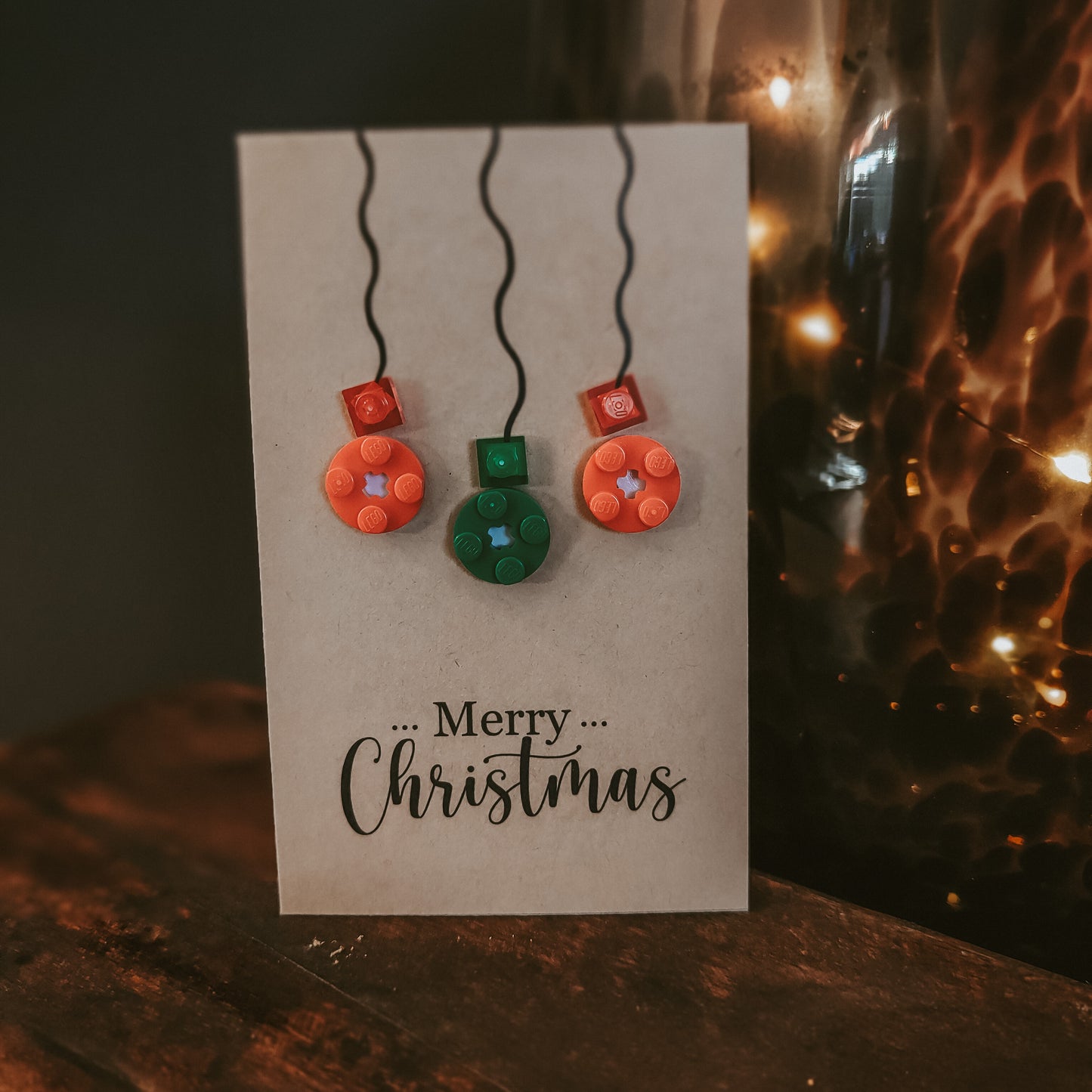 Lego kerstkaart - Kerstballen