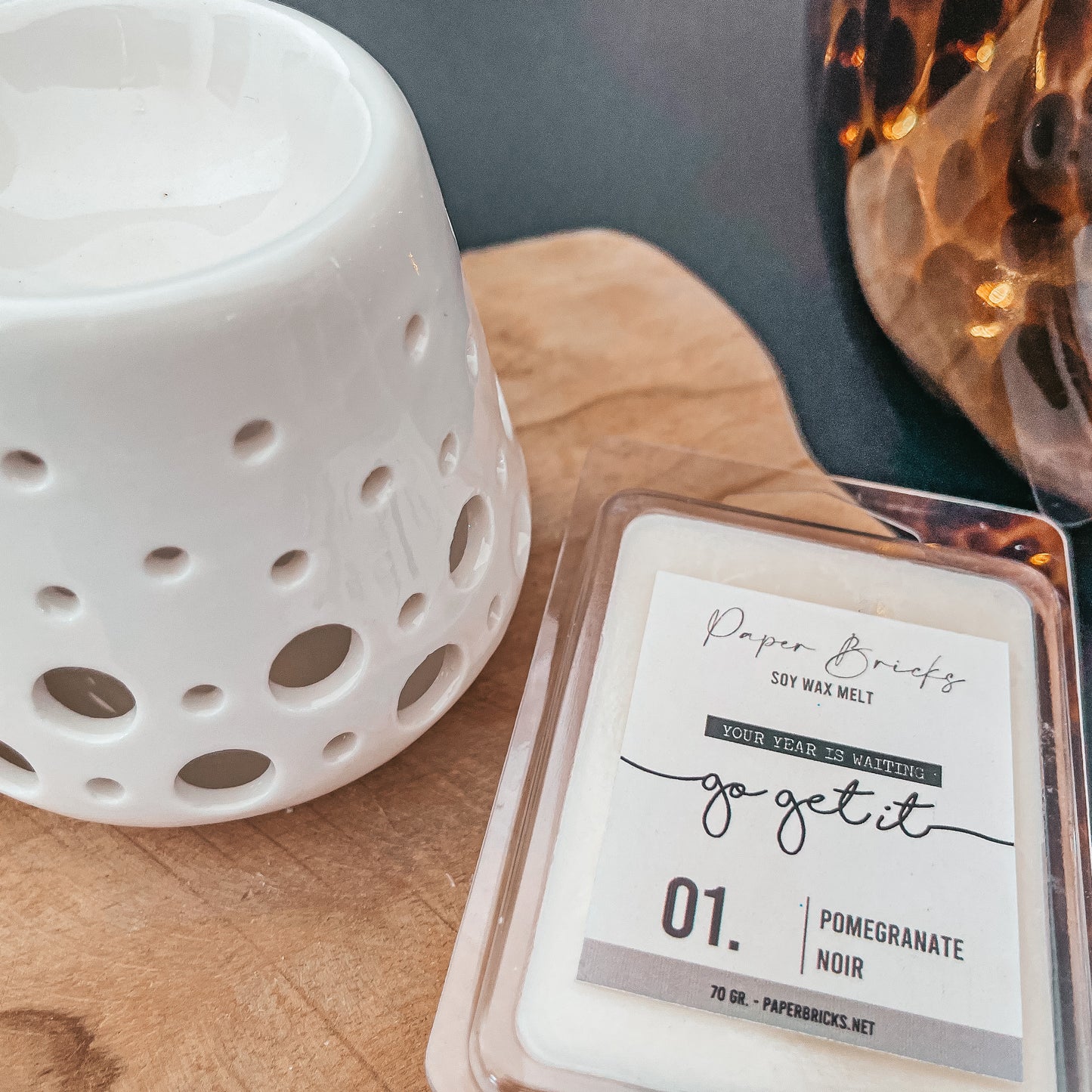 Aromabrander + waxmelts 'Pomegranate Noir'